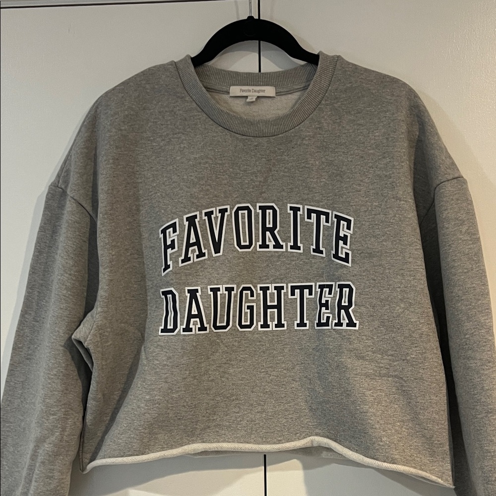 Favorite Daughter Grey Collegiate cropped sweatshirt